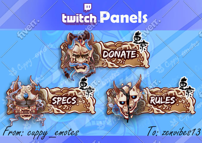 Create Custom Twitch Panels For You By Chimaidinh Fiverr