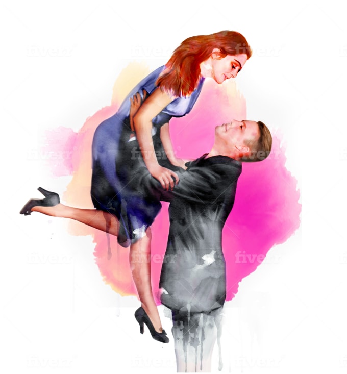 Do Watercolor Illustration Portrait Painting Family Portrait