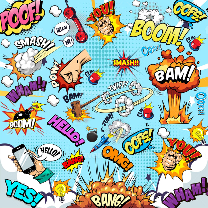 Create pop art, comic or cartoon words or logo by Shehzidesignzz | Fiverr