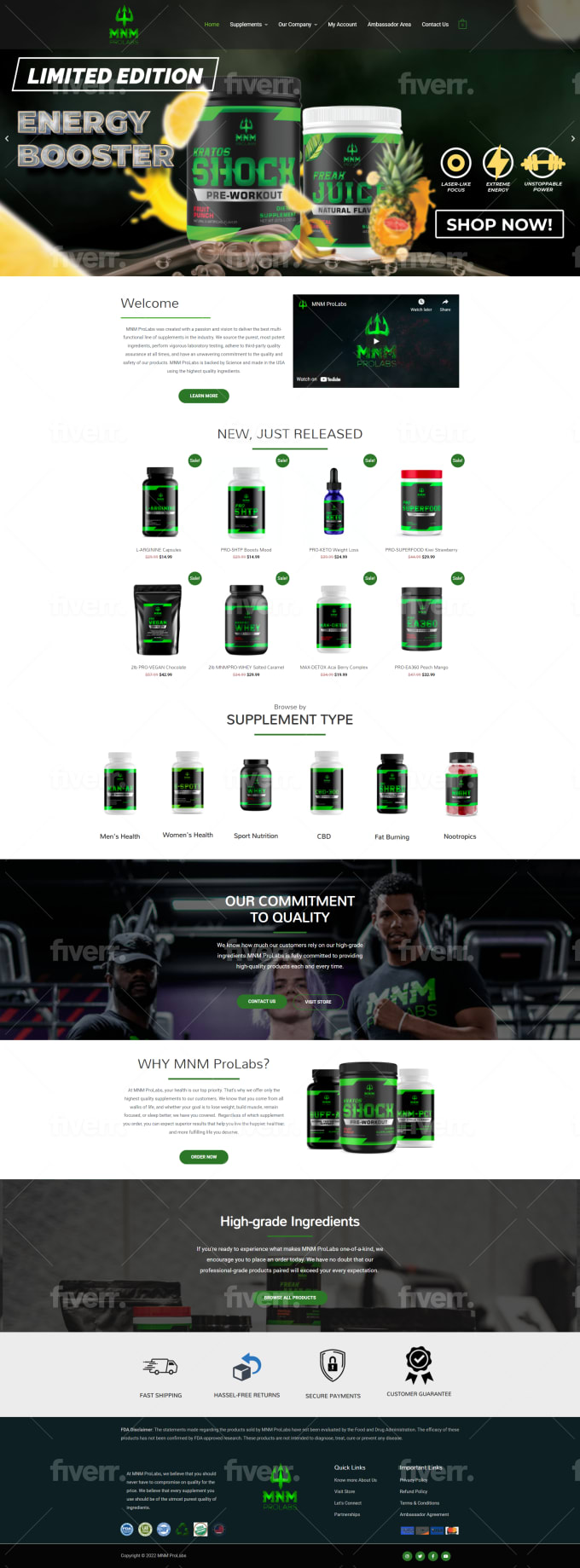 Build website for dropified black supplement rocktomic ...