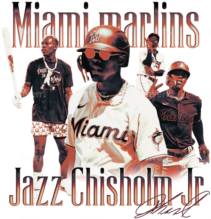 Jazz Chisholm Miami Marlins  Sports design inspiration, Sports design,  Sports graphic design