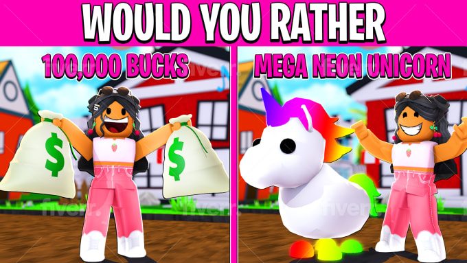 Do A Professional Roblox Thumbnail By Cemindesign - kids youtube roblox would you rather