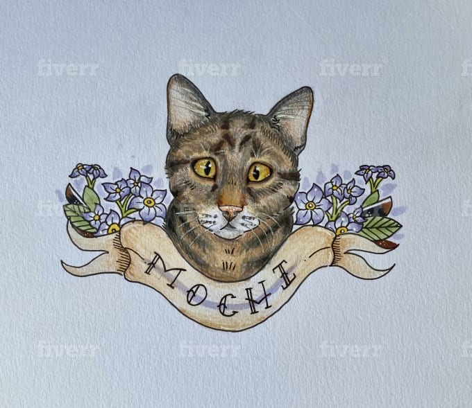 Draw Your Pet American Traditional Tattoo Style By Samgunning514