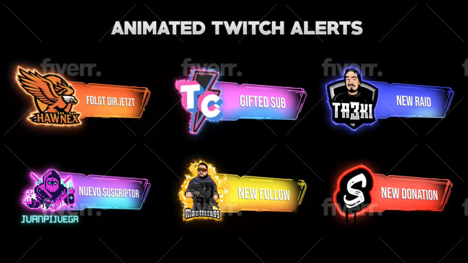 Create Animated Alerts For Twitch Facebook Gaming By Doctordeej Fiverr