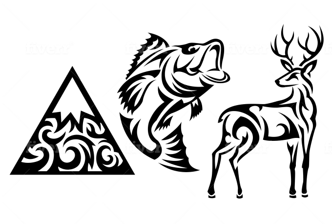Design a tribal style animal tattoo drawing by Frostygorillaz | Fiverr