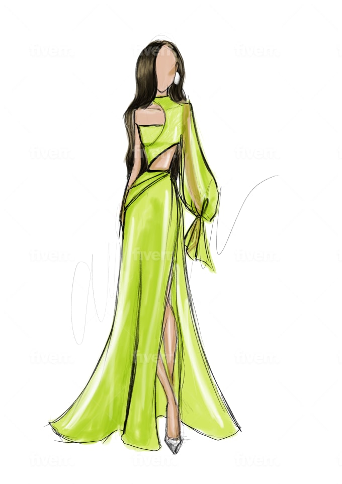 Dress Design Drawing - How To Draw A Dress Design Step By Step-saigonsouth.com.vn