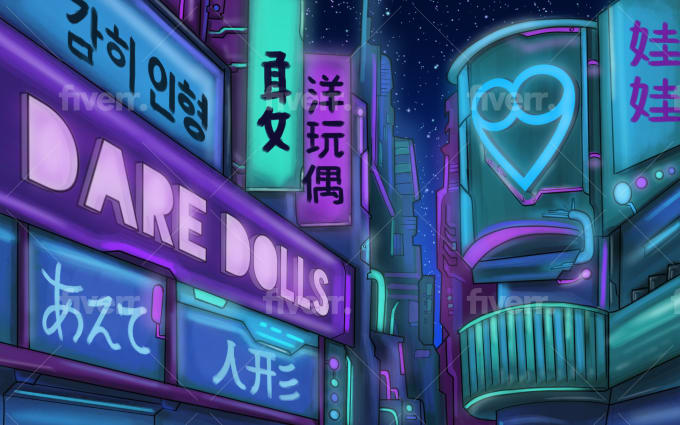 Draw Illustration Of Futuristic Cyberpunk City By Le1cho Fiverr Futuristic, china town, cyberpunk, future city, rainy city by ~rhinoting on deviantart. draw illustration of futuristic cyberpunk city