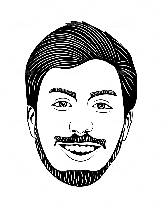Manual Vectorize Your Face Into Black And White Line Art By Nidaamjad