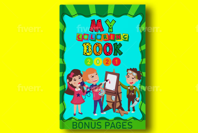 Kids coloring book cover and interior book design for kdp