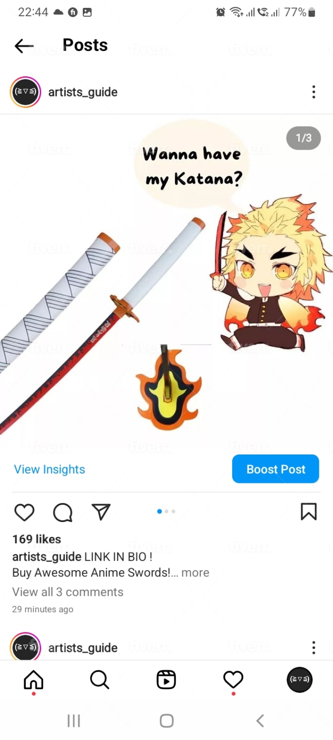 Shoutout promotion on my 240k and 170k anime instagram page by Dev_the_kami  | Fiverr