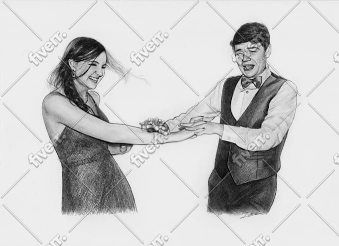 Draw Your Couples Pencil Realistic Portrait Sketch By Dimassbp