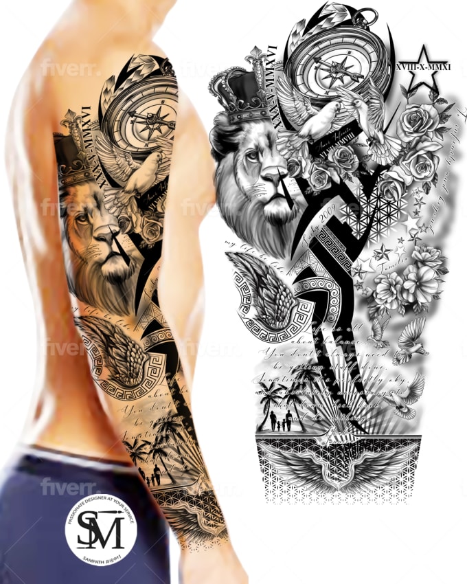 large full arm sleeve tattoo designs for men adult tattoo body art sexy  totem tribal dragon tattoo designs juice lasting decal - AliExpress