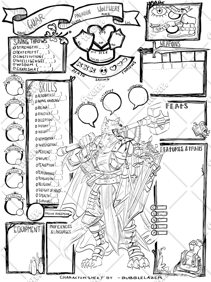 Custom Illustrated D/&D Character Portrait