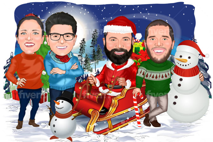 Draw Christmas Cartoon Caricature By Designfume One of the best cartoon maker app i've ever come across! draw christmas cartoon caricature