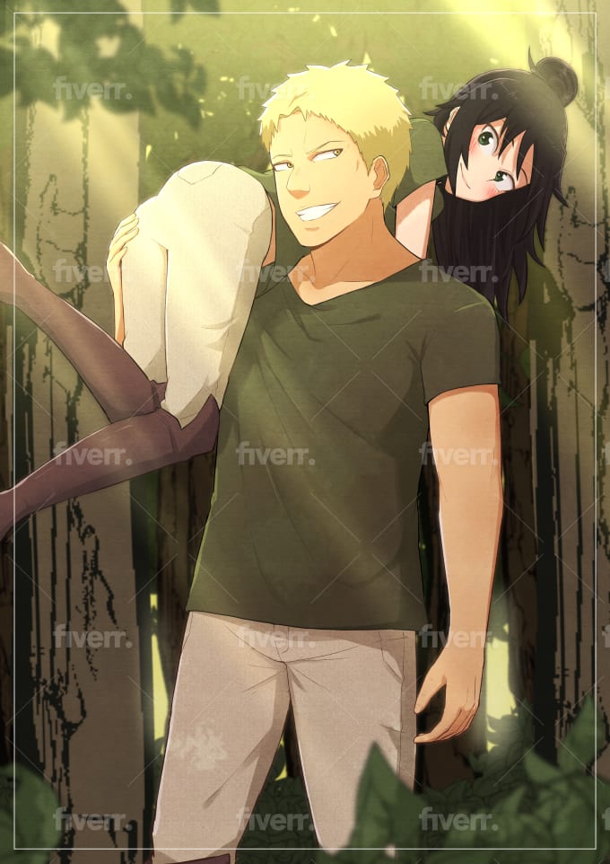 pix Couple Pose Reference Protective Anime Couple Base draw a couple illustration in anime style