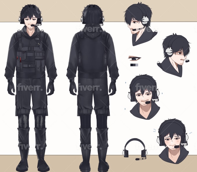 Draw Character Sheet Design Or Vtuber Modeling With My Style By Meiriri Fiverr