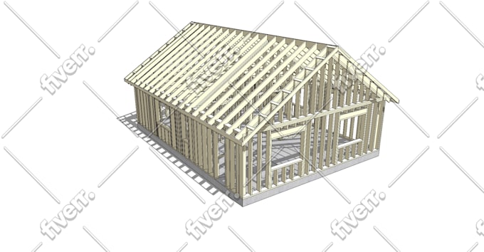 Modeling wood framing structure 3d sketchup visualization