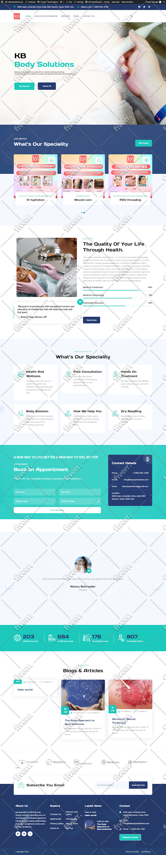 develop and modern wordpress website design