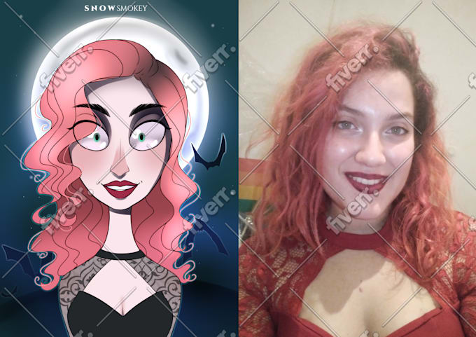 Illustrate You In Tim Burton Art Style By Carmenlachmann