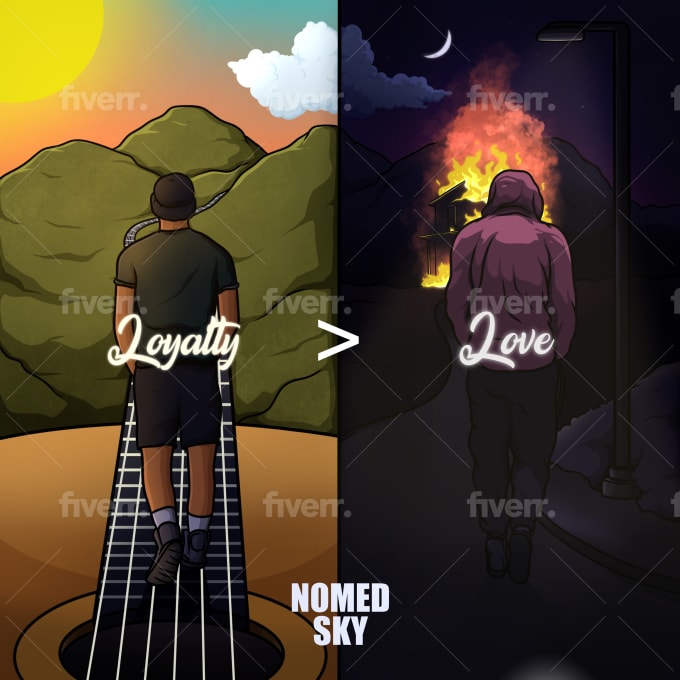 Create trippy art for album cover, stickers, tshirt by Rayarmas