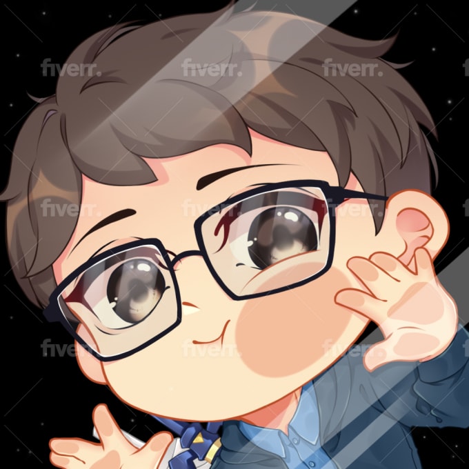 Draw cute chibi anime character, profile pic or icon for you by Tet__a