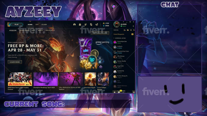 Twitch League of Legends Overlay - JUST CHATTING by Alenarya on