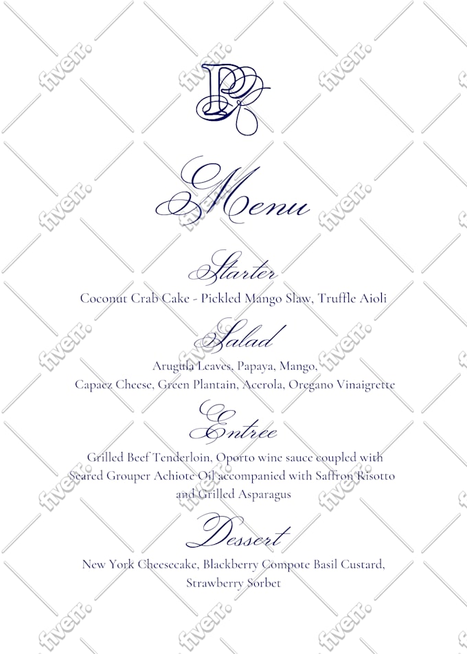 Design a menu for special occasions by Natoyachung Fiverr