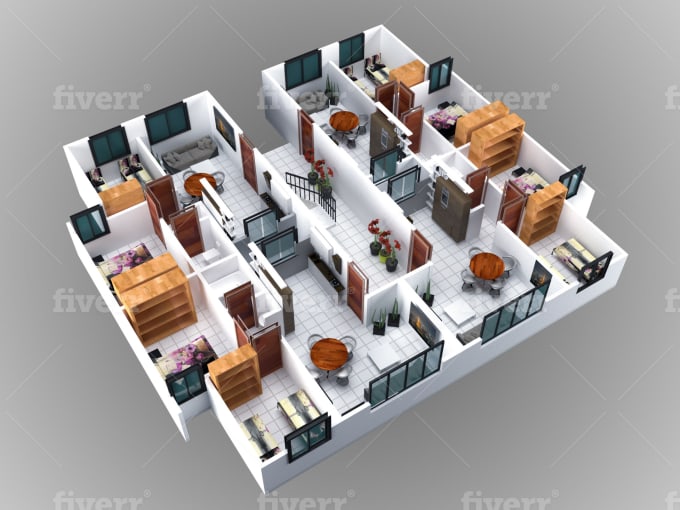 Draw 2d And 3d Floor Plan With Furniture Drawing With Coreldraw