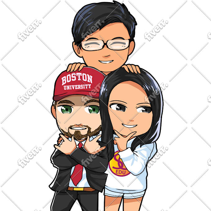 Draw Cute Chibi For Groups Family Or Friend By Defriday