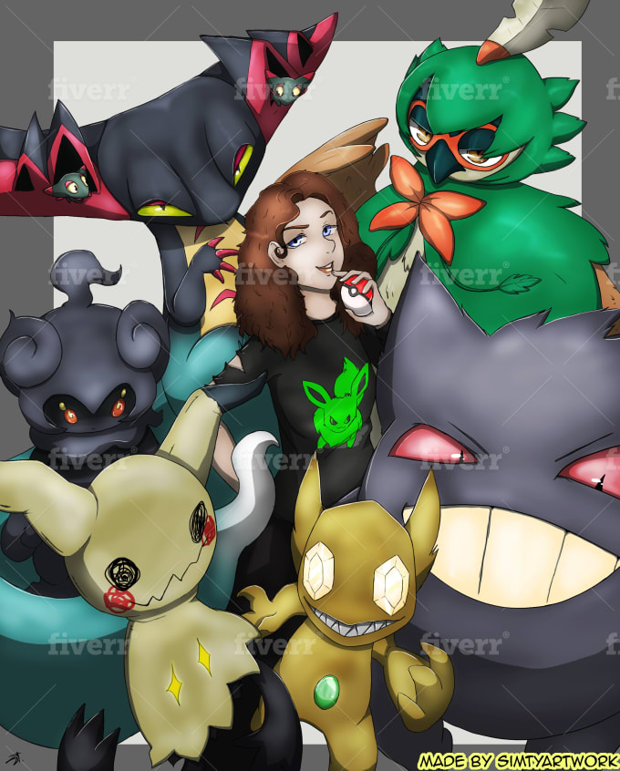 Draw you with your pokémon team by Ash_agnes