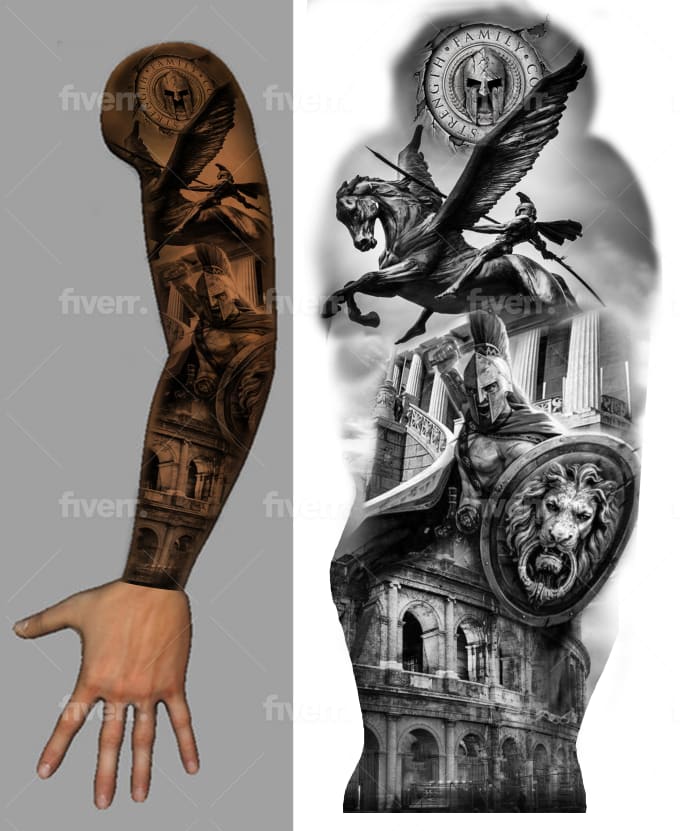 Drawing Sleeve Tattoo Design For Men Clipart , Png - Steve Soto Tattoo  Flash, Transparent Png - 432x997 PNG - DLF.PT