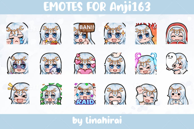 Draw cute chibi anime icon for , twitch, vtuber by Kirara_alex313