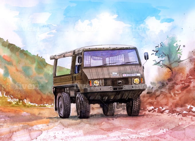 Create Car Illustrations In Watercolor By Toxictaz