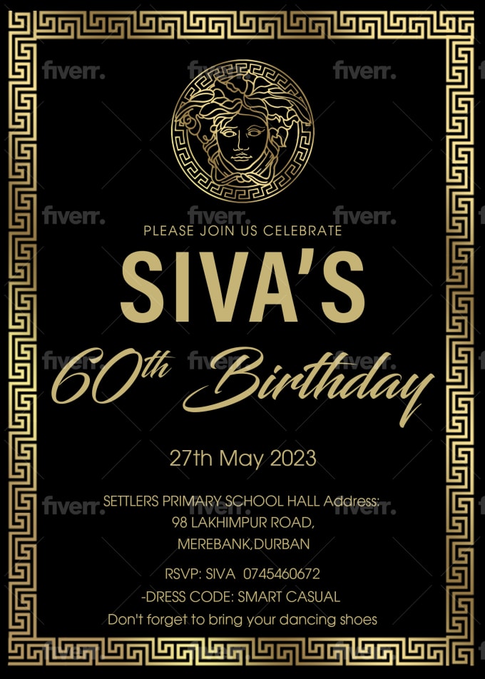 Versace Invitation Template to Print at Home