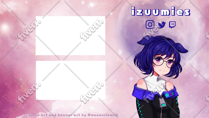 Draw Cute Custom Banner For Twitch Youtube Twitter By Meowsclemilk Kawaii anime girls (@anime_and_girls) | twitter. draw cute custom banner for twitch