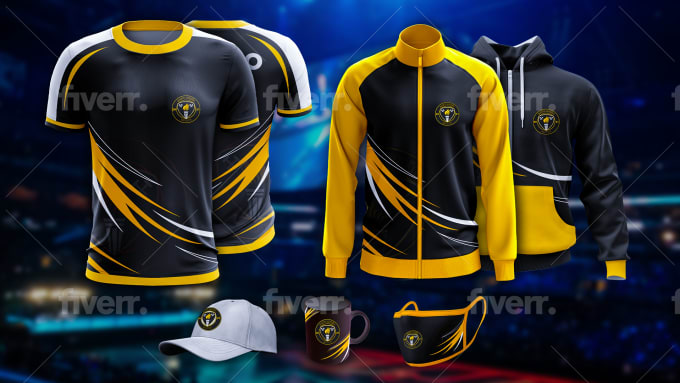 design esports jersey, hoodie, jacket, polo, mask and pants