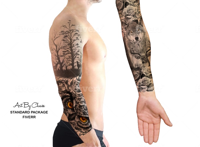Design a custom tattoo design or sleeve design by Artbychase | Fiverr