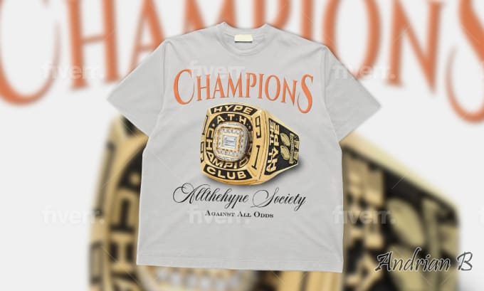 Do custom vintage champion ring tshirt design by Happybaron