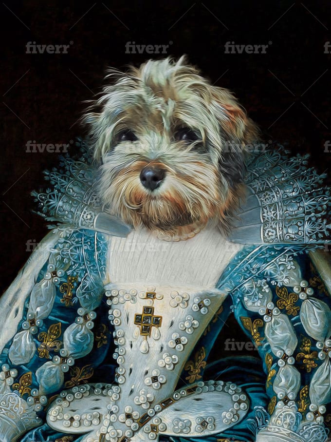 Create Custom Royal Pet Portrait Renaissance Historical Oil Paint