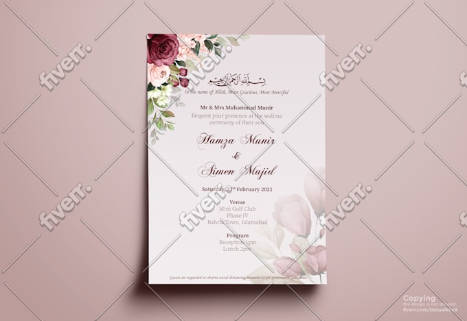 Do Unique Wedding Invitation Card Design By Danyalkha9 Fiverr Full name (first name followed by family name(s)). do unique wedding invitation card design