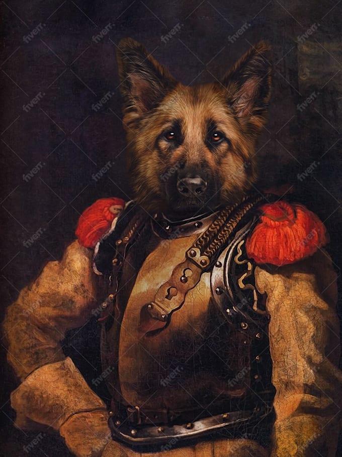 Create Custom Royal Pet Portrait Renaissance Historical Oil Paint