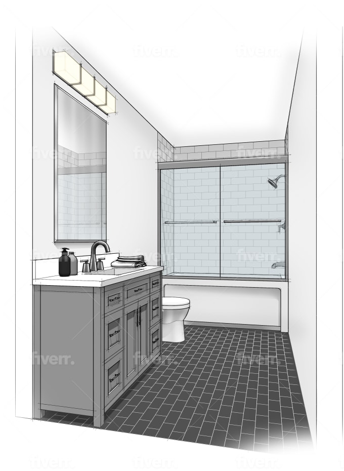 Jean-Marie Massaud bathroom design sketch | Interior Design Ideas