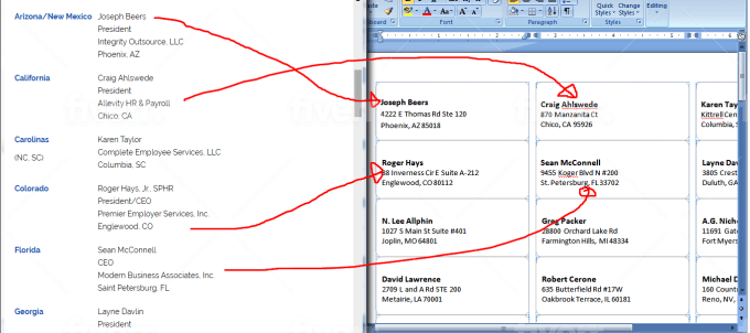 Create shipping labels in a word file for mailing by Reaz_va ...