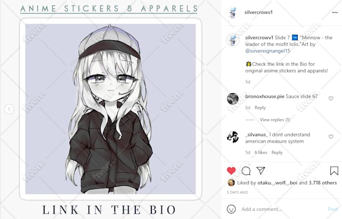 Do Shoutout Promotion On My 45k Anime Instagram Page By Ganeshkumarraja Fiverr Hola aqui hay otakus frikis y gamers. do shoutout promotion on my 45k anime instagram page