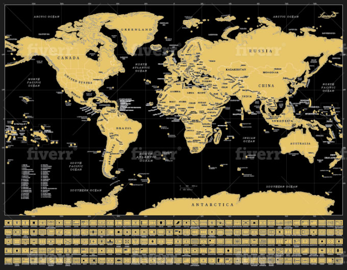 Progettare una mappa del mondo da grattare