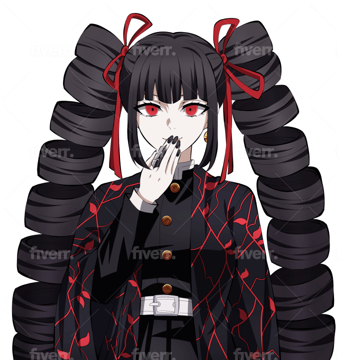 I drew another commission of Kimetsu no Yaiba original character. She's a  demon. If you're interested to be drawn into a KNY character or have your  OCs drawn, feel free to message