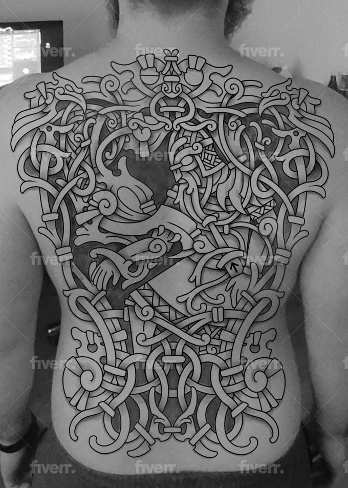 Make you viking knotwork styled tattoo design by Garsiauw | Fiverr
