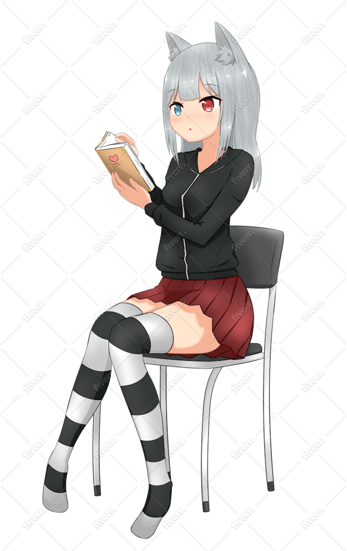 Draw Anime Girl In My Style By Yuujoduelist Fiverr George sitting on chair that took way too long to draw. draw anime girl in my style by
