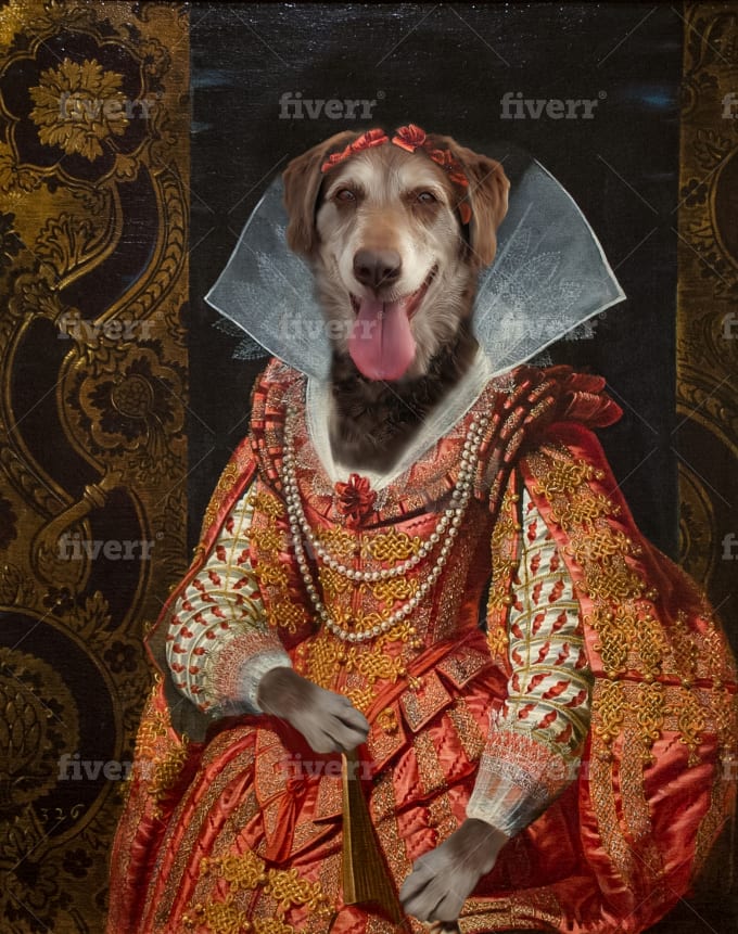 Create The Coolest Gift Your Pet Royalty Portrait By Alenakarabach