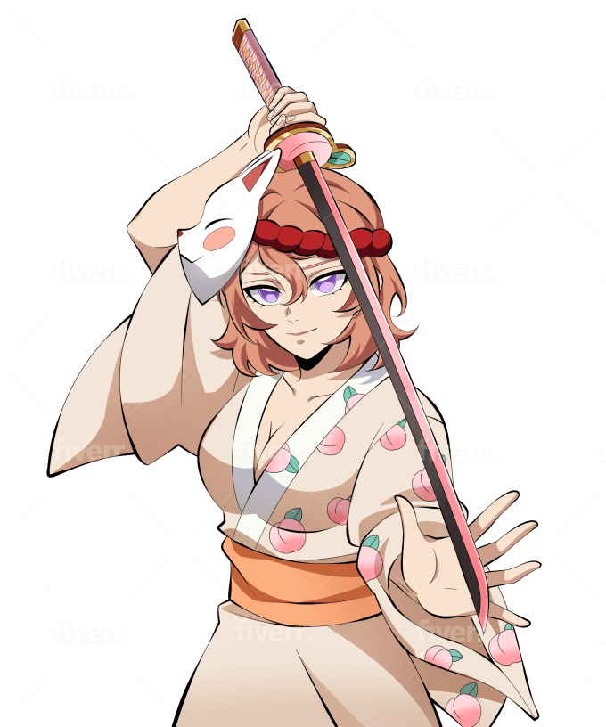 I drew another commission of Kimetsu no Yaiba original character. She's a  demon. If you're interested to be drawn into a KNY character or have your  OCs drawn, feel free to message